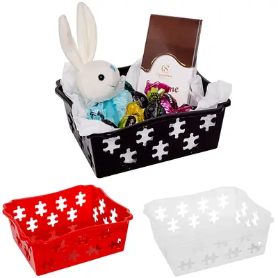 CESTO ORGANIZADOR DE PLASTICO QUADRADO MULTIUSO EMPILHAVEL Nº2 20,5X18X7,5CM