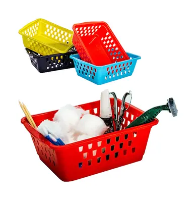 CESTO ORGANIZADOR DE PLASTICO RETANGULAR COLORS 16X12X6CM