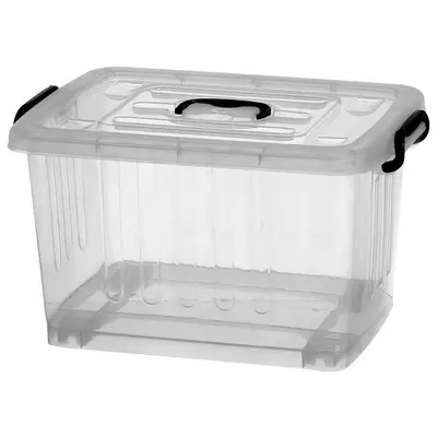 CAIXA ORGANIZADOR CONTAINER DE PLASTICO COM ALCA E TRAVA Nº4 38,2L 52X37X30CM