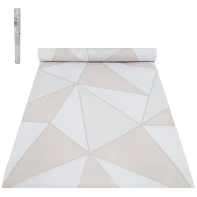 PAPEL DE PAREDE ROLO AUTOADESIVO GEOMETRICO DOURADO 45CMX5M