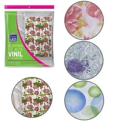 CORTINA DE BOX DE PLASTICO VINIL ESTAMPAS SORTIDAS 200X135CM
