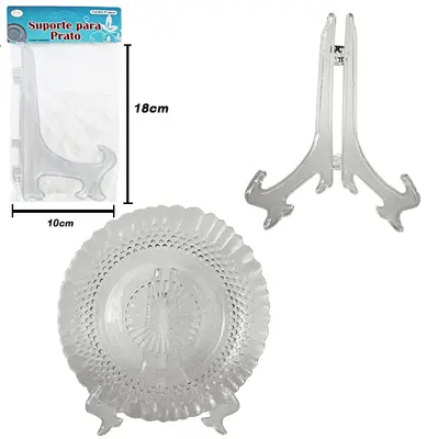 SUPORTE EXPOSITOR DE PLASTICO MEDIO 10X18CM NA SOLAPA