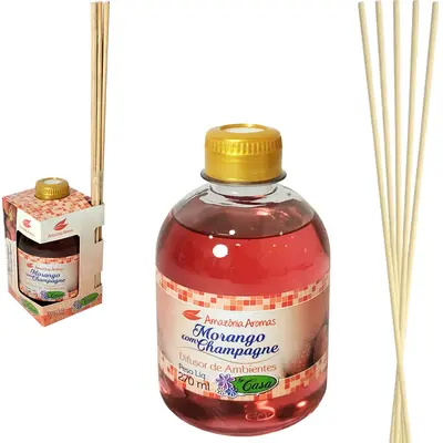 DIFUSOR DE AROMAS PARA AMBIENTES MORANGO COM CHAMPAGNE 270ML