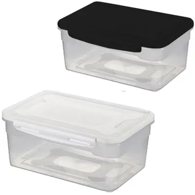 ORGANIZADOR CONTAINER DE PLASTICO RETANGULAR COM TAMPA E TRAVA 3,5L