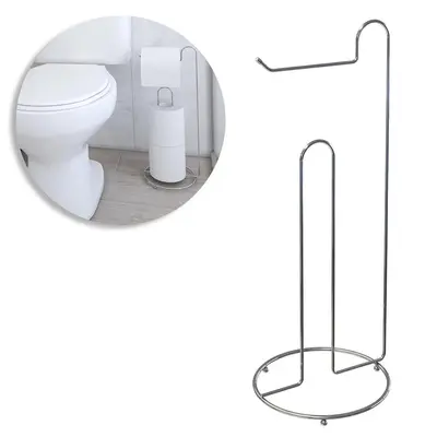 SUPORTE PORTA PAPEL HIGIENICO DE PISO ARAMADO PARA 3 ROLOS PREMIUM 43,5X17CM DE Ø