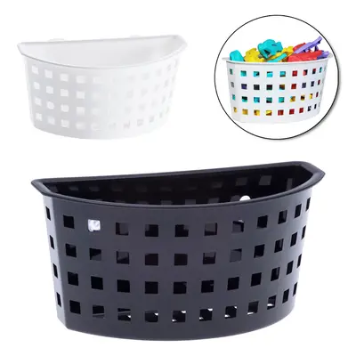 CESTO ORGANIZADOR DE PLASTICO MEIA LUA COM VENTOSA QUADRATTA COLORS 21X10CM