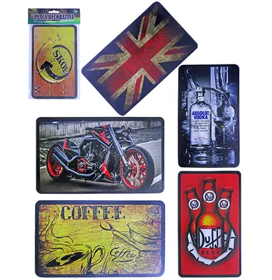 QUADRO DECORATIVO 13X22CM DE MADEIRA MIX SORTIDAS