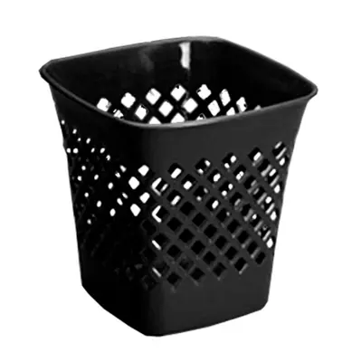 LIXEIRA CESTO DE PLASTICO QUADRADO VAZADO PRETO 24X15,5CM