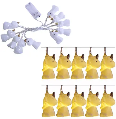 ENFEITE LUMINOSO UNICORNIO DE PLASTICO 1,8M A PILHA