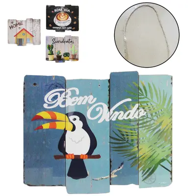 ENFEITE FRASES SORTIDAS DE MADEIRA MDF PARA PENDURAR 30X25,5CM