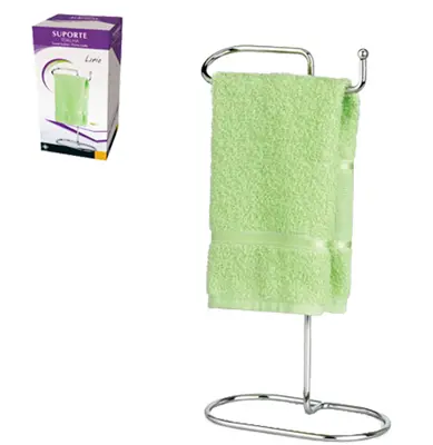 SUPORTE PORTA TOALHA DE ROSTO DE PIA ARAMADO CROMADO 33X17,5CM NA CAIXA