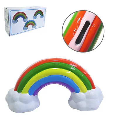ENFEITE ARCO IRIS COFRE DE PORCELANA COLORS 22X12CM NA CAIXA