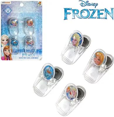 IMA PRENDEDOR MAGNETICO MULTIUSO FROZEN COM 4 PECAS NA CARTELA