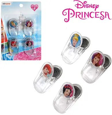 IMA PRENDEDOR MAGNETICO MULTIUSO PRINCESAS COM 4 PECAS NA CARTELA