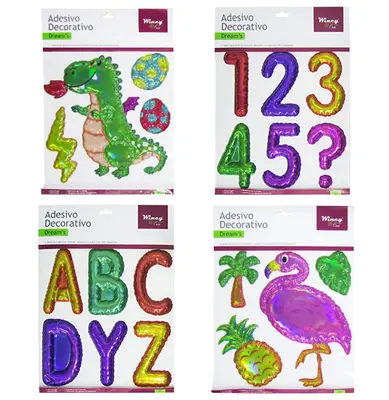 ADESIVO DECORATIVO SORTIDOS COLORS NA CARTELA