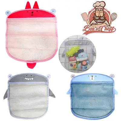 CESTO ORGANIZADOR DE POLIESTER DOBRAVEL TELADO BICHINHOS COM VENTOSA 40X36CM