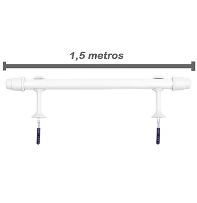 KIT VARAO 1,5M BRANCO Nº 01 FINO 19MM
