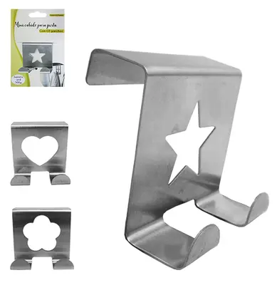 CABIDE GANCHO DE INOX DUPLO PARA PORTA 5X4,8X4CM