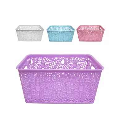 CESTO ORGANIZADOR DE PLASTICO RETANGULAR VAZADO COLORS 18X12,5X8,5CM
