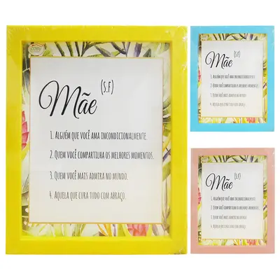 QUADRO DECORATIVO 20X25CM COM MOLDURA DE PLASTICO MAE COLORS