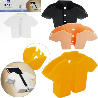 SUPORTE PARA CELULAR DE PAREDE DE PLASTICO CAMISETA AUTOADESIVO COLORS 15X10,7X2,7CM