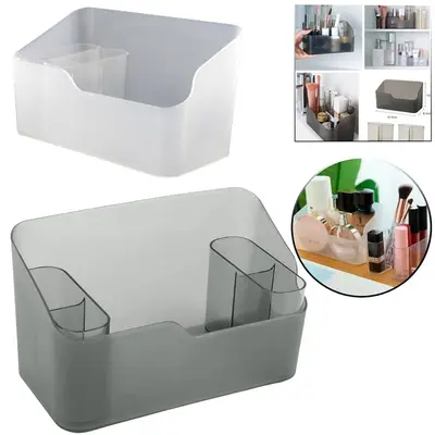ORGANIZADOR DE PLASTICO RETANGULAR COM 2 DIVISORIAS MOVEIS MULTIUSO 17X10X8,5CM