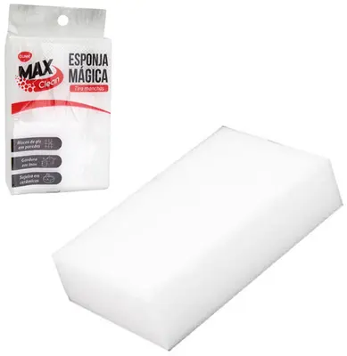 ESPONJA / BUCHA MAGICA DE ESPUMA PARA MANCHAS DIFICEIS MAX CLEAN 10X7X3CM