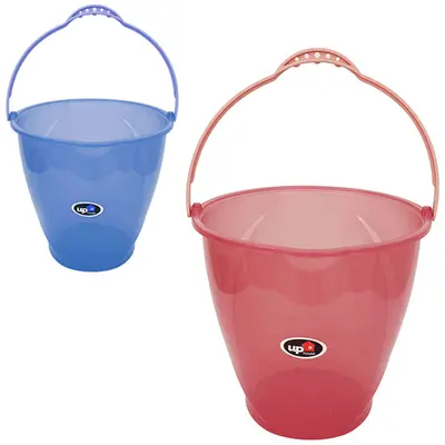 BALDE DE PLASTICO REDONDO TRANSCOLOR COM BICO E ALCA 7L 23X25CM DE Ø