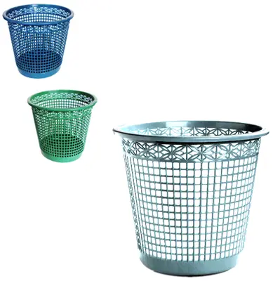 LIXEIRA CESTO DE PLASTICO REDONDO TELADO COLORS 10L 24X27CM DE Ø