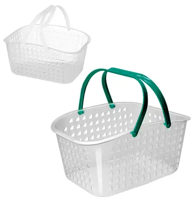 CESTA DE PLASTICO PARA PRENDEDOR RETANGULAR COM ALCA 25X17X12,5CM