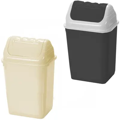 LIXEIRA DE PLASTICO RETANGULAR COM TAMPA BASCULANTE COLORS 13,5L