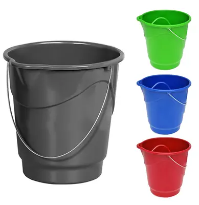 BALDE DE PLASTICO REDONDO COLORS COM BICO E ALCA DE METAL 14L 30,5X26CM DE Ø