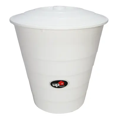 LIXEIRA DE PIA DE PLASTICO REDONDA COM TAMPA BRANCA 6L
