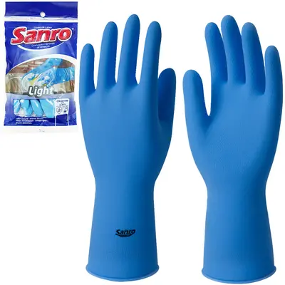 LUVA DE LATEX AZUL SANRO LIGHT MULTIUSO GRANDE