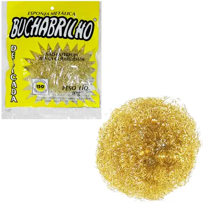 ESPONJA / BUCHA DE ACO REDONDA PARA LIMPEZA DELICADA 9CM DE Ø NA SOLAPA