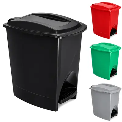 LIXEIRA COM PEDAL DE PLASTICO RETANGULAR 7L
