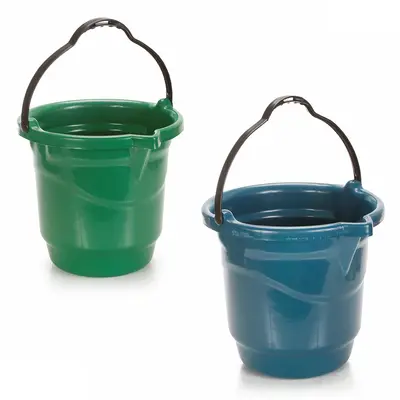 BALDE GRADUADO DE PLASTICO REDONDO COM BICO E ALCA 13,5L 29,5X31CM DE Ø