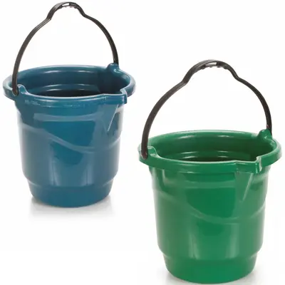 BALDE GRADUADO DE PLASTICO REDONDO COM BICO E ALCA 18L 33X35CM DE Ø