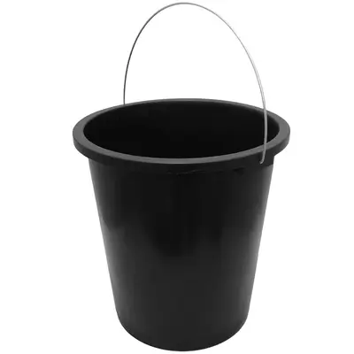 BALDE DE PLASTICO REDONDO PRETO COM ALCA DE METAL 30L 39X37CM DE Ø