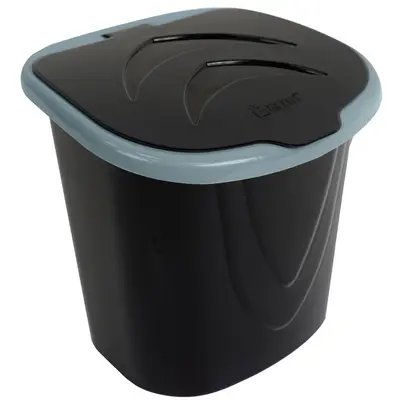 LIXEIRA DE PIA DE PLASTICO RETANGULAR PRETO 3L