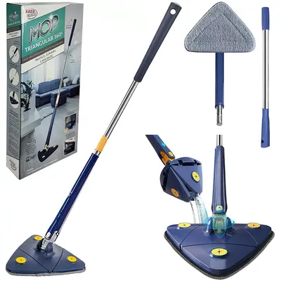 ESFREGAO MOP TRIANGULAR 360º COM 1 REFIL + CABO INOX 125CM