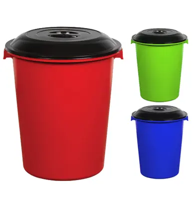LIXEIRA CESTO DE PLASTICO REDONDO COLORS 97L