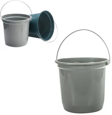 BALDE DE PLASTICO REDONDO CANELADO COLORS COM ALCA DE METAL 7L 22X24,5CM DE Ø
