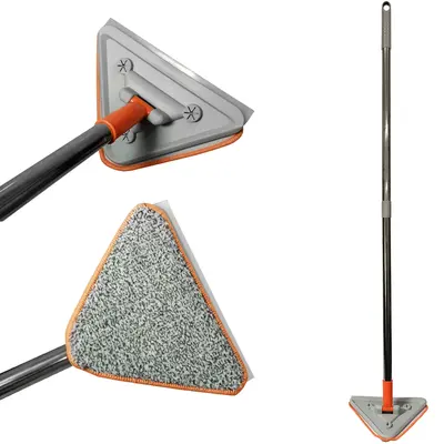 ESFREGAO MOP TRIANGULAR 360º COM 1 REFIL + CABO INOX 115CM