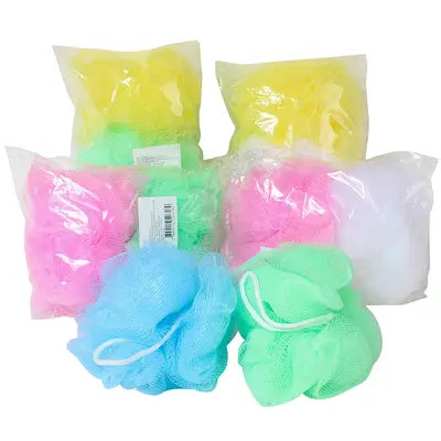 ESPONJA / BUCHA DE NYLON PARA BANHO COLORS 12CM COM 2 PECAS