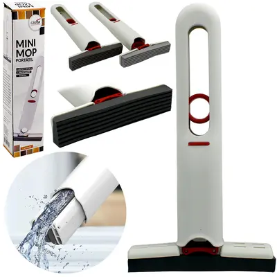 MINI RODO MOP ESPONJA RETRATIL 15,5CM CABO PLASTICO 29,5CM