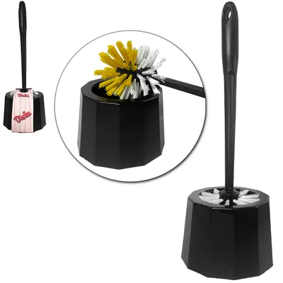 ESCOVA SANITARIA COM SUPORTE DE PLASTICO REDONDO PRETO 33,5X13CM DE Ø