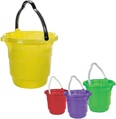 BALDE DE PLASTICO REDONDO COLORS COM BICO E ALCA 7L 25X27,5CM DE Ø