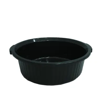 BACIA DE PLASTICO REDONDA CANELADA PRETA COM ALCA 10L 12,5X38,5CM DE Ø