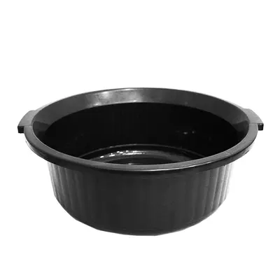 BACIA DE PLASTICO REDONDA CANELADA PRETA COM ALCA 18L 17,5X46CM DE Ø